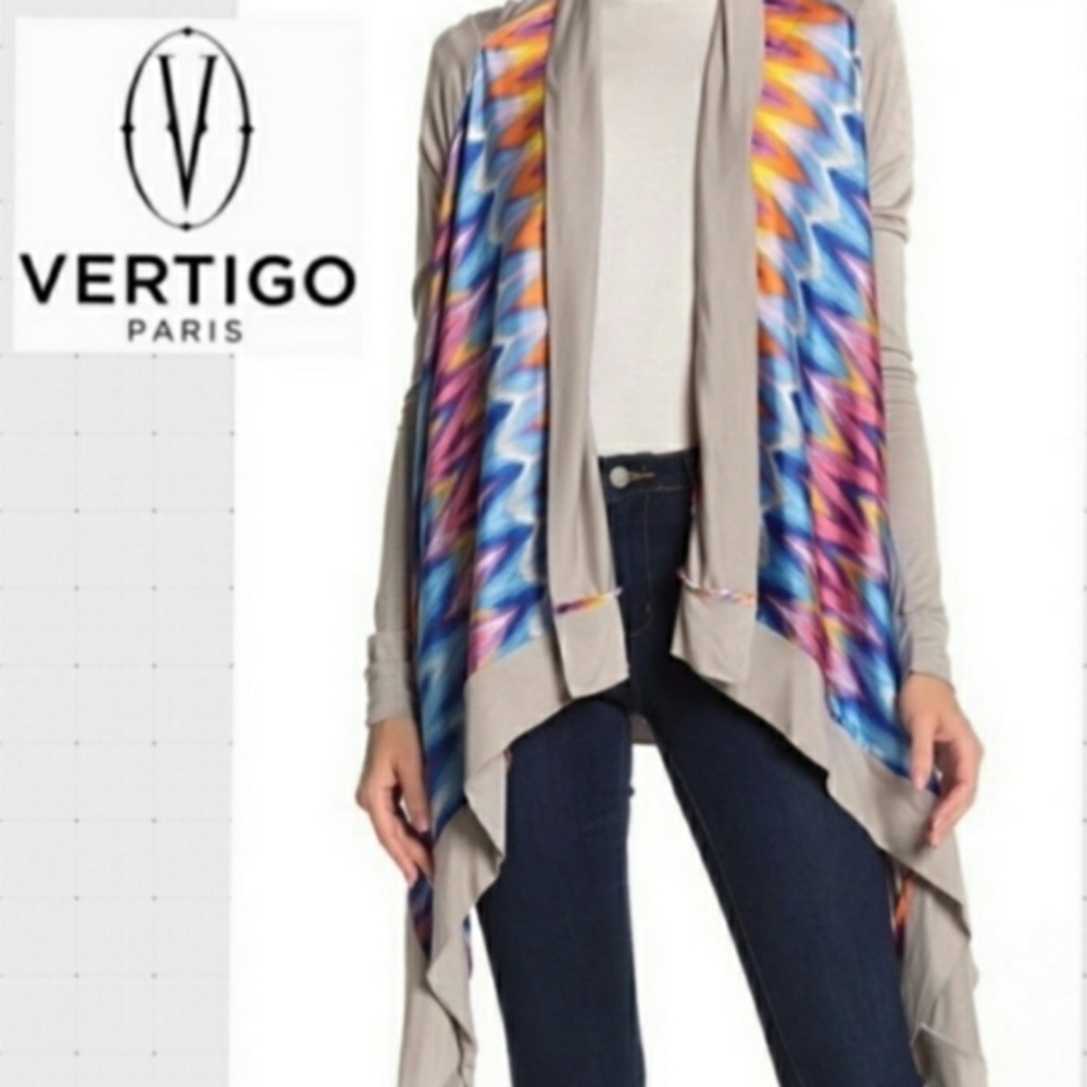 Vertigo women’s asymmetrical flowy tie dye cardigan